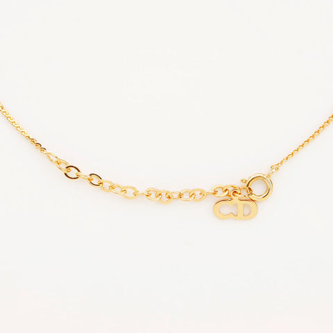 Christian Dior Logo Round Necklace Gold WS11030