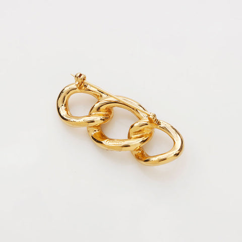 Christian Dior Rhinestone Brooch Gold WS11040