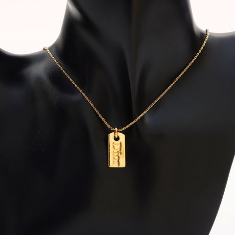 Christian Dior Logo Plate Collier Gold WS11052