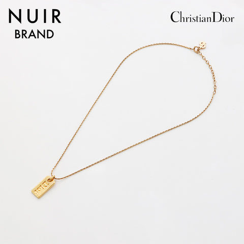 Christian Dior Logo Plate Collier Gold WS11052