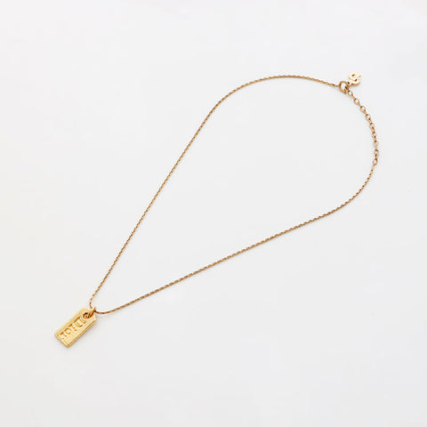 Christian Dior Logo Plate Collier Gold WS11052
