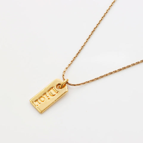 Christian Dior Logo Plate Collier Gold WS11052