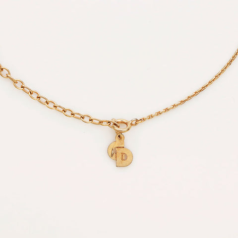 Christian Dior Logo Plate Collier Gold WS11052