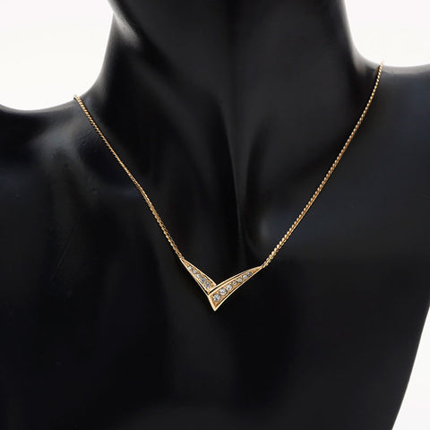 Christian Dior Rhingestone Collier Gold WS11057