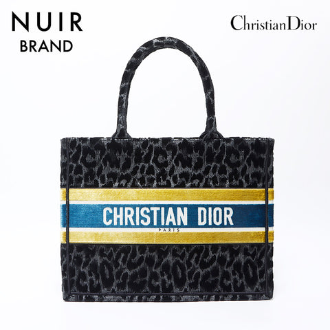 克里斯蒂安·迪奥（Christian dior）2021年丝绒书手提袋豹尺寸m手提袋黑色WS11063