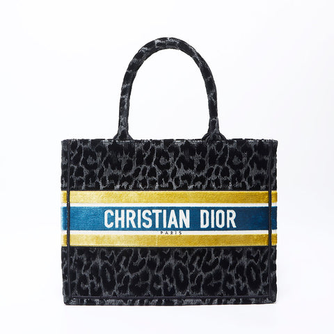 克里斯蒂安·迪奥（Christian dior）2021年丝绒书手提袋豹尺寸m手提袋黑色WS11063