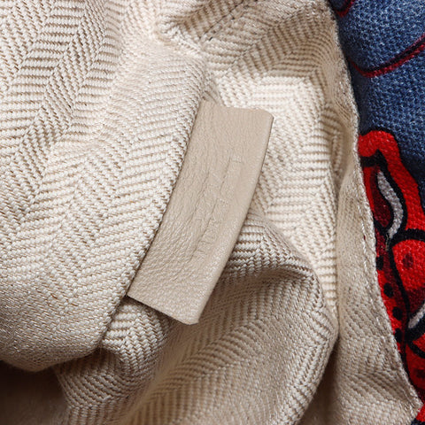 Loewe Paula的Ibiza Canvas Leather Anagram肩带蓝色粉红色WS11066