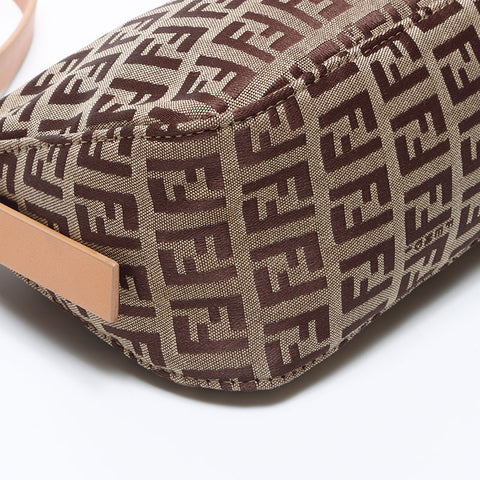 Fendi Zucchino Mamma Bagget帆布迷你肩袋棕色WS11068