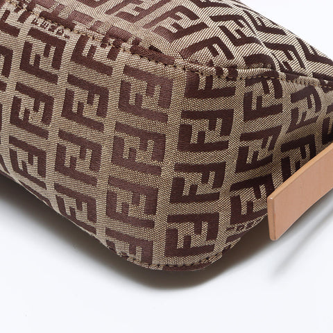 Fendi Zucchino Mamma Bagget帆布迷你肩袋棕色WS11068