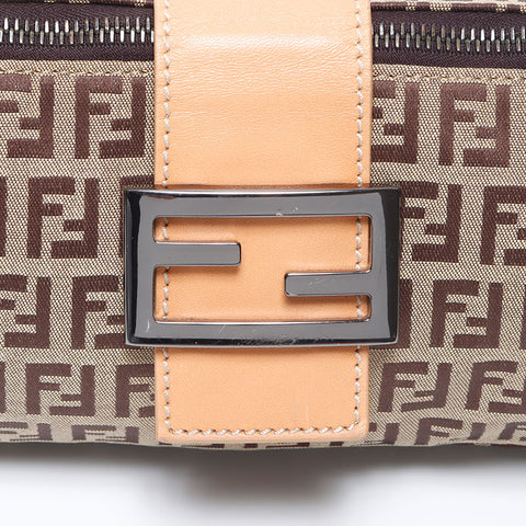 Fendi Zucchino Mamma Bagget帆布迷你肩袋棕色WS11068