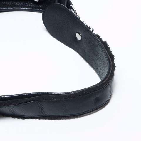 Salvatore Ferragamo Gancini Boa Mouton肩带黑色WS11071