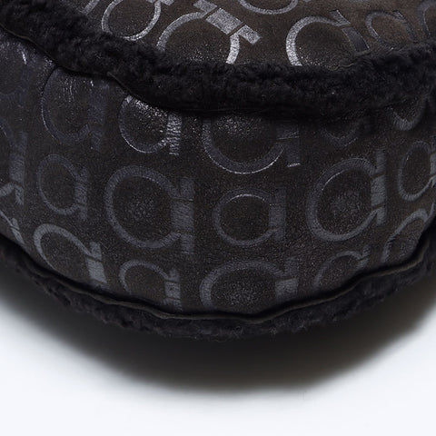 Salvatore Ferragamo Gancini Boa Mouton肩带黑色WS11071