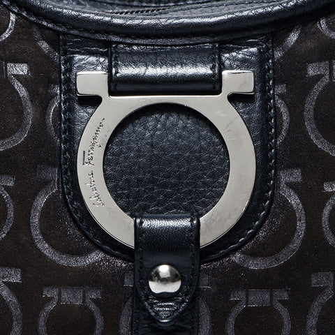 Salvatore Ferragamo Gancini Boa Mouton肩带黑色WS11071