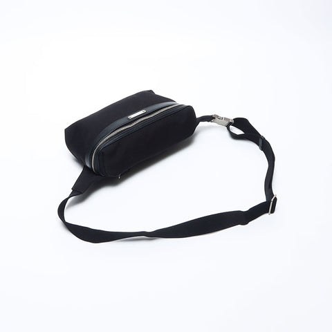 Yves Saint Laurent Yves Saint Laurent徽标画布银五金腰包肩袋黑色WS11073
