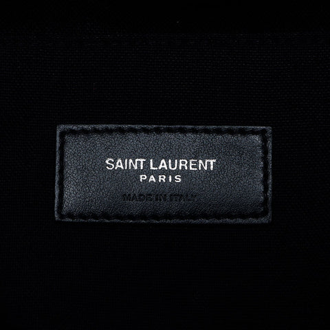 Yves Saint Laurent Yves Saint Laurent徽标画布银五金腰包肩袋黑色WS11073