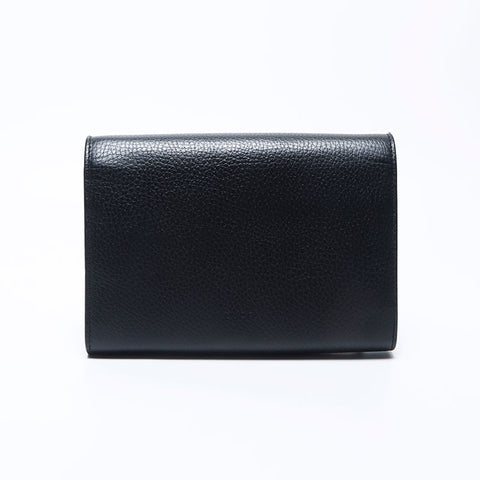 Gucci Dionysons皮革迷你链银色硬件肩带黑色WS11074