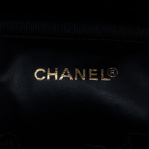 シャネル CHANEL 縦長 バニティ レザー 3番台 ハンドバッグ ブラック WS11077