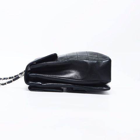 CHANEL No.6 Lambskin Chocolate Bar Back Pocket Chain Shoulder Bag black WS11079