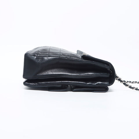 CHANEL No.6 Lambskin Chocolate Bar Back Pocket Chain Shoulder Bag black WS11079