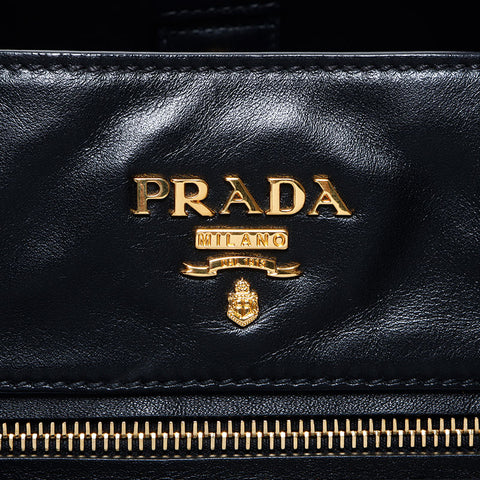 プラダ PRADA 2way ロゴ レザー トートバッグ ブラック WS11085