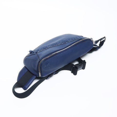 Loewe拼图吊带皮革腰包蓝色WS11090