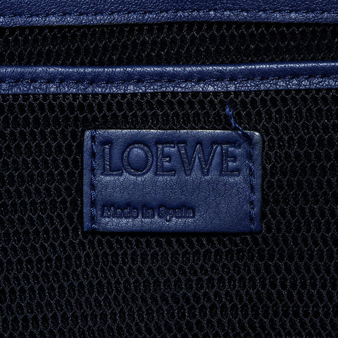 ロエベ LOEWE パズル スリング レザー ウエストバッグ ブルー WS11090