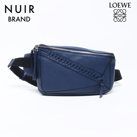 LOEWE Puzzle Sling Leather Waist Bag Blue WS11090