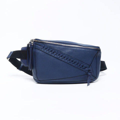 Loewe拼图吊带皮革腰包蓝色WS11090