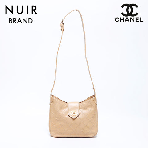 Chanel Chanel 0th Bicolole Turnlock Lambs Depin Bag Beige WS11099