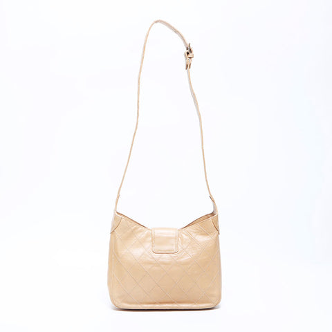 Chanel Chanel 0th Bicolole Turnlock Lambs Depin Bag Beige WS11099