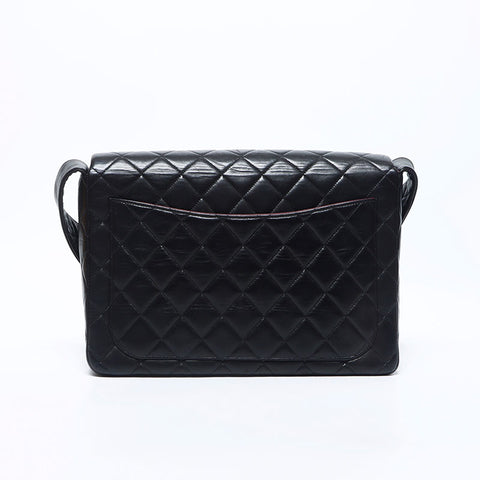 Chanel Chanel Nr. 4 Lambskin Matelasse Turnlock Umhängetasche Schwarz WS11100