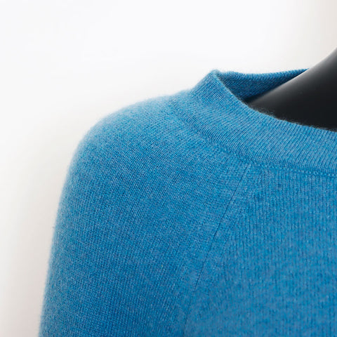 Chanel Chanel Size34 Cashmere Coco Mark Bouton P49322 Cardigan Blue WS11105