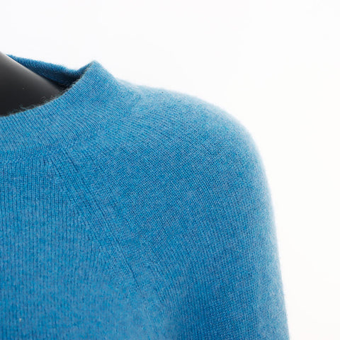 Chanel CHANEL Size34 Cashmere Coco Mark Button P49322 Cardigan Blue WS11105