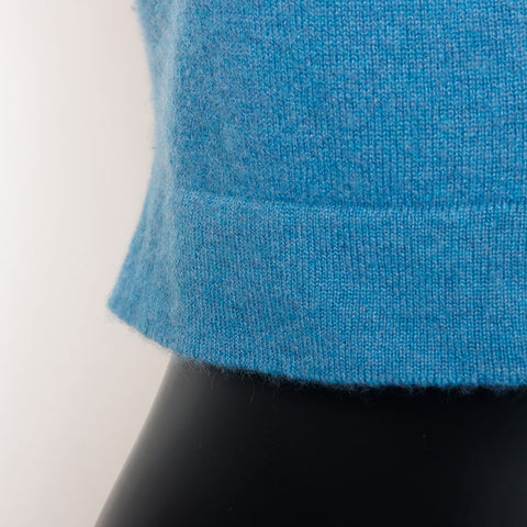 Chanel CHANEL Size34 Cashmere Coco Mark Button P49322 Cardigan Blue WS11105