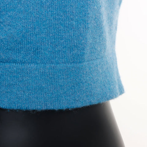 Chanel CHANEL Size34 Cashmere Coco Mark Button P49322 Cardigan Blue WS11105