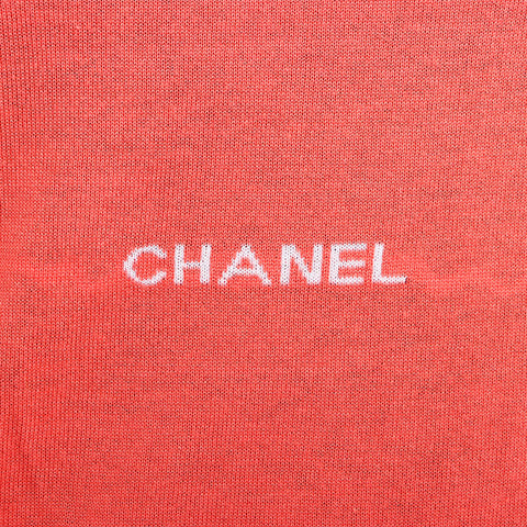 Chanel Size38 Coton Logo Sleeve Colaire en tricot rose WS11106