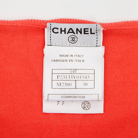 Chanel Size38 Cotton Logo Short Sleeve Knit Pink WS11106