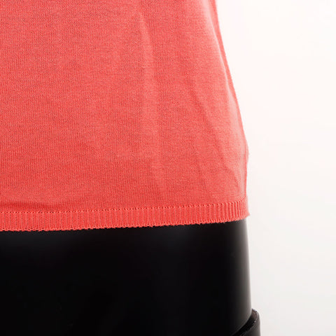 Chanel Size38 Coton Logo Sleeve Colaire en tricot rose WS11106