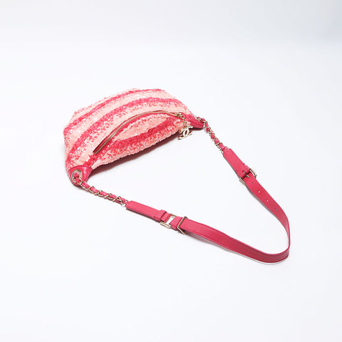 CHANEL No. 27 Lambskin Sequin Body Bag 2018s Waist bag pink WS11113