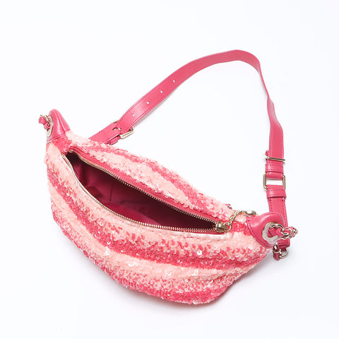 CHANEL No. 27 Lambskin Sequin Body Bag 2018s Waist bag pink WS11113