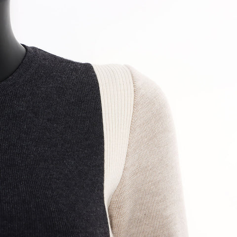 香奈儿羊毛轨道夹克拉链00A大小：36针织灰米色WS11119