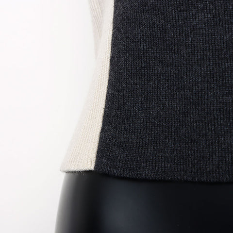 Chanel Wool Track Jacket Zip Up 00A Size:36 Knit Gray Beige WS11119