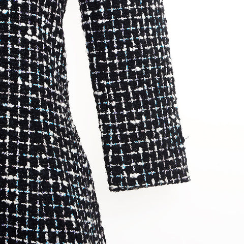 Christian Dior Tweed A-Line-Kleid schwarz WS11120