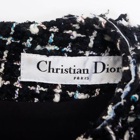 Christian Dior Tweed A-Line-Kleid schwarz WS11120
