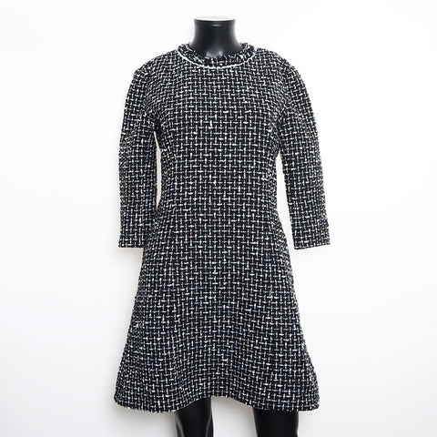 Christian Dior Tweed A-Line-Kleid schwarz WS11120