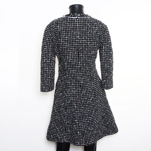 Christian Dior Tweed A-Line-Kleid schwarz WS11120