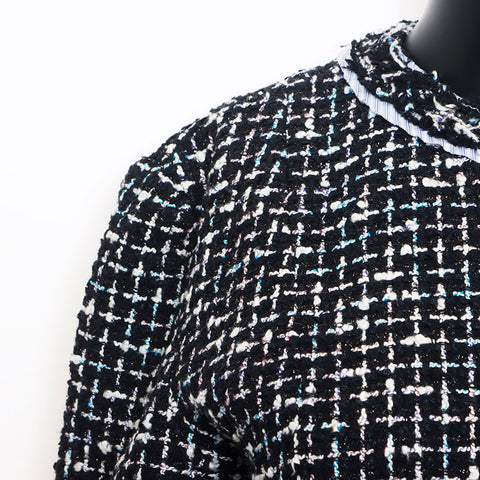 Christian Dior Tweed A-Line-Kleid schwarz WS11120