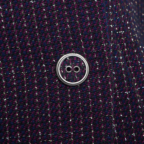 CHANEL Size:34 08P Tweed Lame Double Jacket purple WS11125