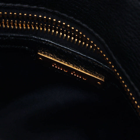 miu miu miu madras fiocco Ribbon顶部手柄手提包黑色WS11139