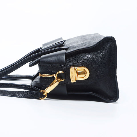 miu miu miu madras fiocco Ribbon顶部手柄手提包黑色WS11139